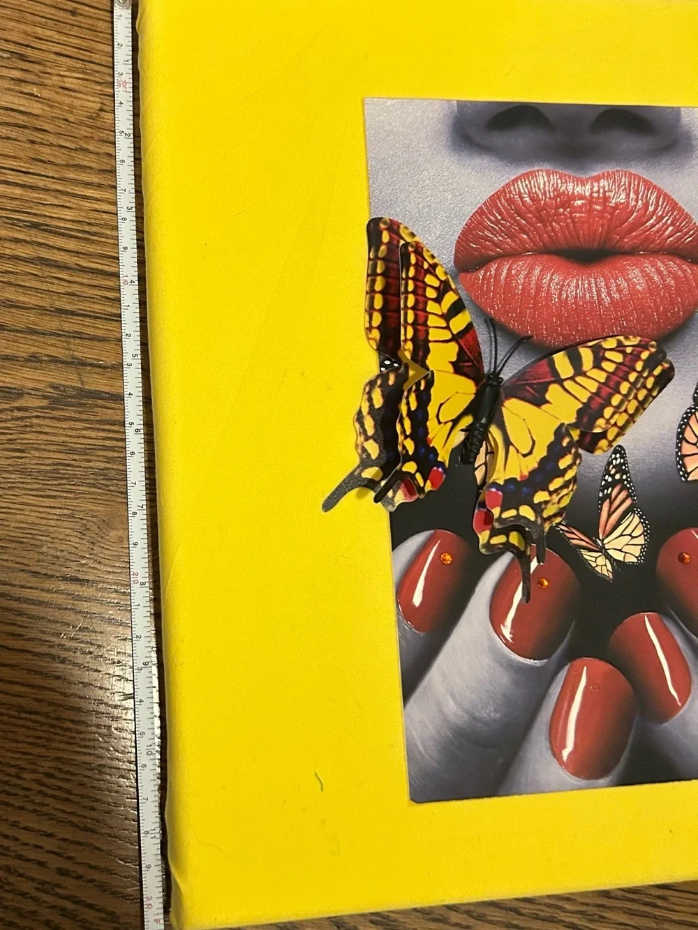 3D Butterfly Lips & Red Nails Pop Art Print Custom by xoxoE